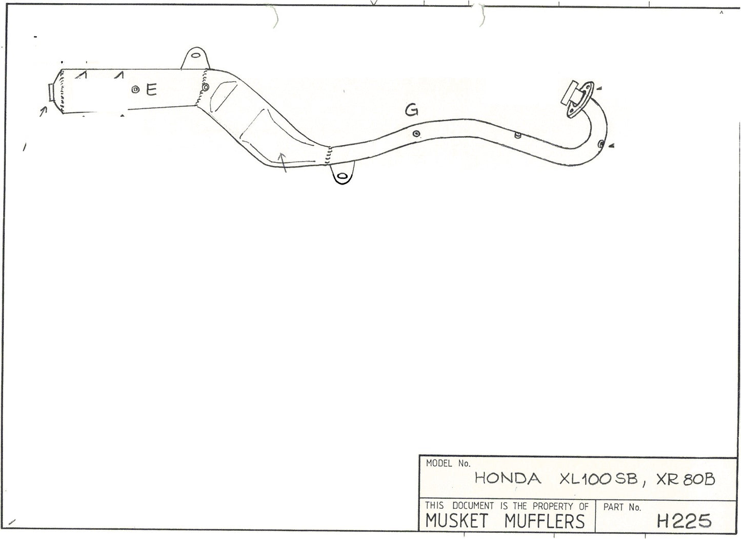 Honda XR80 A-B-C-D-R Complete - Twin shock Muffler / Silence | Musket Mufflers