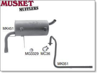 Kawasaki KAF300 A-B Mule 550 Muffler / Silencer | Musket Mufflers