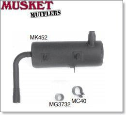 Kawasaki KLF620 Mule 4x4 - Single pipe Muffler / Silencer | Musket