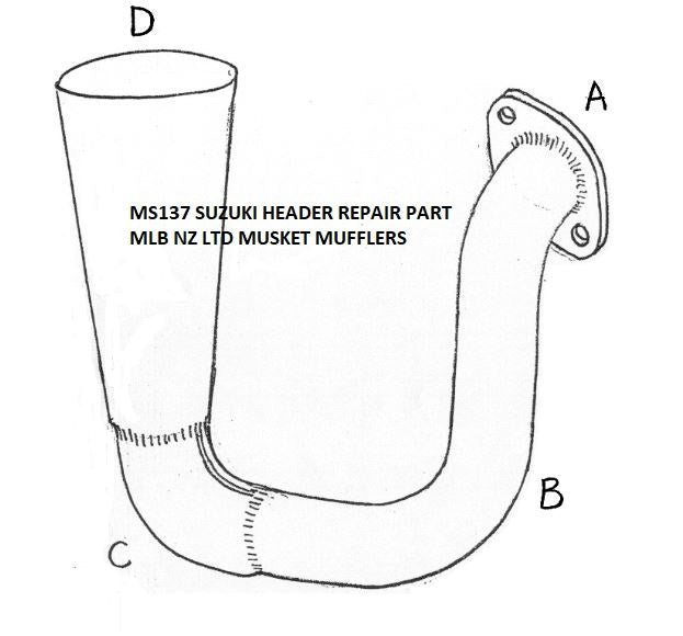 Suzuki JR 80 Header Repair Part Musket Mufflers