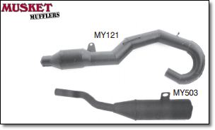 Yamaha YT175 Two Stroke Chamber Muffler / Silencer | Musket Mufflers
