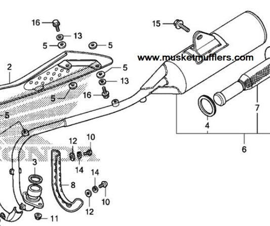 Honda CRF50 Muffler exhaust system NZ Musket