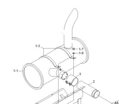 Hyundai R300-9 Muffler Silencer Musket Mufflers