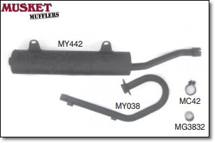 YFM250 bear-tracker header Musket Mufflers